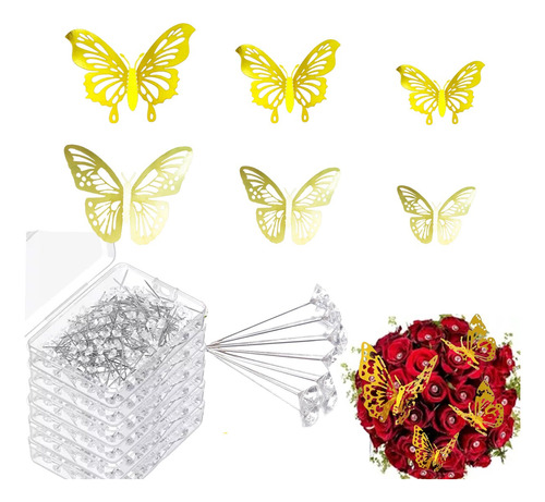 Mariposa Decorativa 3d, Alfileres De Diamantes 672 Piezas