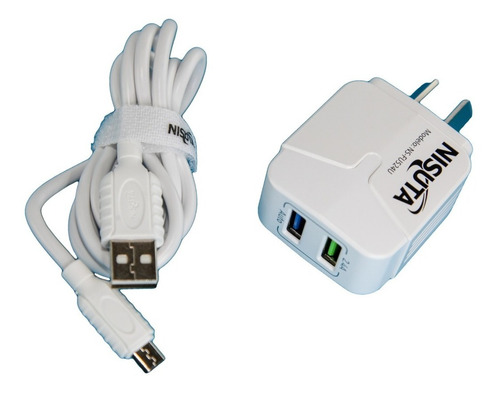 Fuente Cargador 220v X 2 Usb 2.4a + Cable Micro Usb Ns Htec