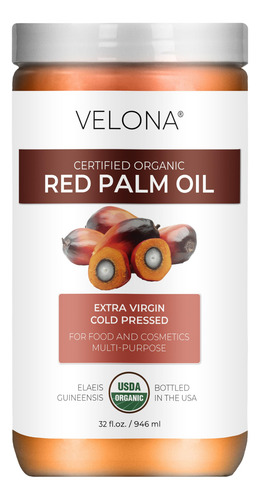 Aceite De Palma Velona Usda Certificado Orgánico, 946 Ml, Ex