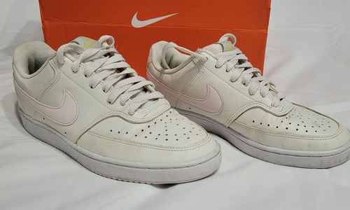 Zapatillas Nike Blancas Mujer Con Pipa Rosa Muy Buen Estado (Usado)