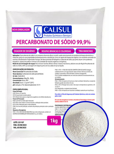 Percarbonato De Sódio 99,9% - Tira Manchas Premium - 1kg