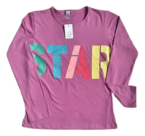 Remera Nena Estampa Manga Larga Star Invierno Regalosdemama