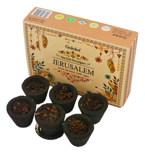 Copa De Carbón Listo Para Sahumar Sambrani Goloka X6 Packs Fragancia Jerusalem