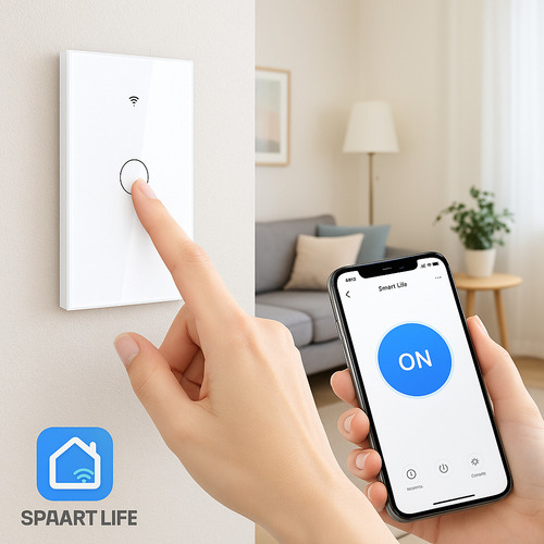 Interruptor De Parede Inteligente Wi-fi 1 Botões Smart Life