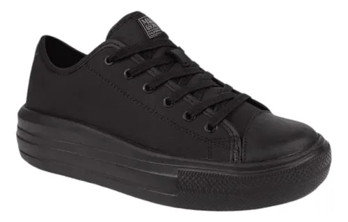 Zapatilla Escolar Mujer 5ce122-wc Boat Liso Black Maui