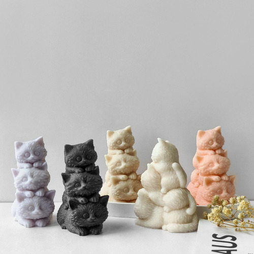 A Molde Para Velas De Gatos Apilados Molde Para Hacer Gatos