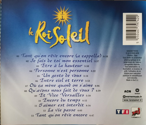 Cd Le Roi Soleil (le Spectacle Musical) (le Roi Soleil) Estándar