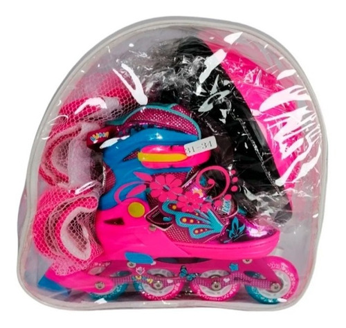 Imagen 2 de 3 de Patines Lineales Soy Luna Ajustable Kit Protección 4 Ruedas