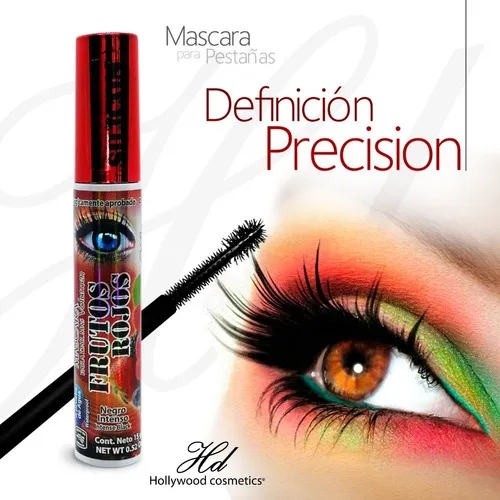 Rímel Frutos Rojos - Hollywood Cosmetics 10 Piezas Color Negro