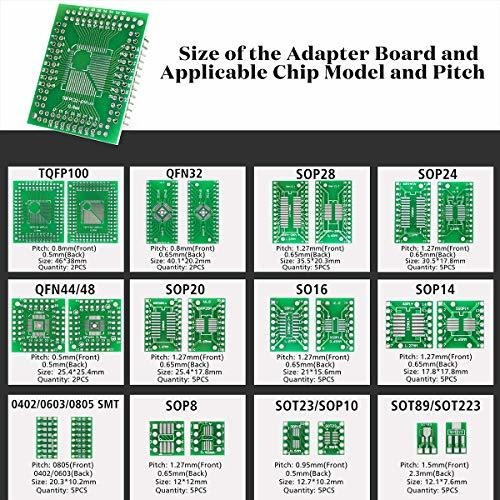 12 Tipo Adaptador Dip Pcb Proto Board Kit Sop8 Sop10 Smt