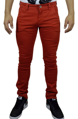 Pantalón Drill Moda Para Hombre - Naranja