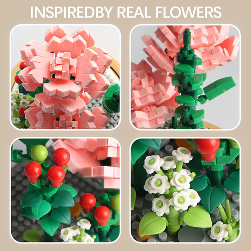 Juegos De Construcción De Ramos De Flores, Colección De Rosa