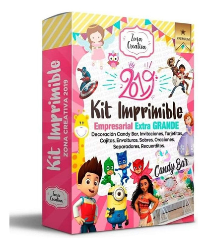 Kit Imprimible Premium Fiesta Cumpleaños Invitaciones Y Mas 