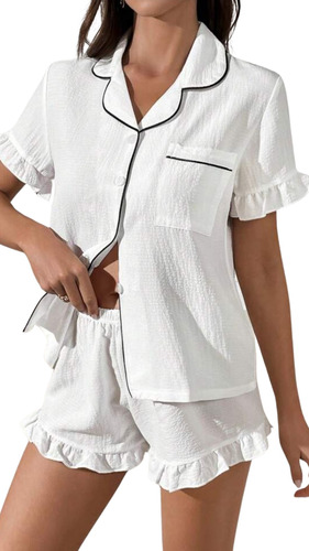 Pijama De Camisa De Lino Mujer