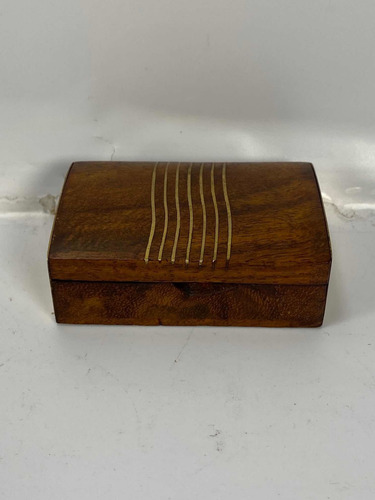 Imagen 1 de 8 de Pastillero O Joyero De Madera Bronce Antiguo