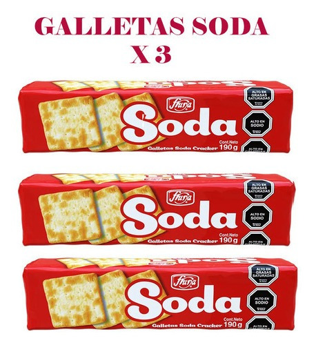 Galletas De Soda De Fruna X 3 Paquetes 570gr