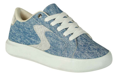 Tenis Casuales De Dama Estilo 0054 Color Mezclilla