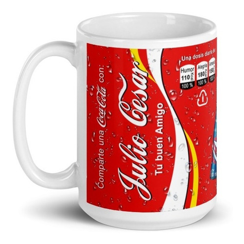Imagen 1 de 4 de Taza Coca Cola Botellas Nombre Personalizado