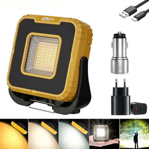 Lámpara Led Superbrillante De 3000 Mah, Recargable Y Resiste