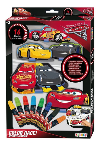 Poster Cars Disney Para Pintar Y Armar Con Fibras Kreker