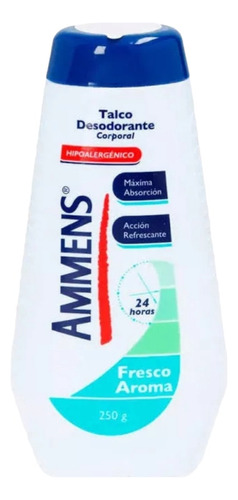 Talco Corporal Ammens Desodorante Fresco Aroma 250g.