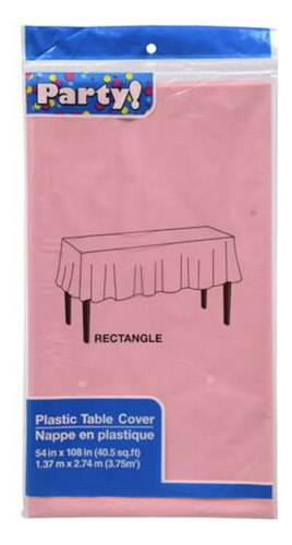 Mantel De Plástico Rectangular Para Fiestas Rosa Pastel 54 X