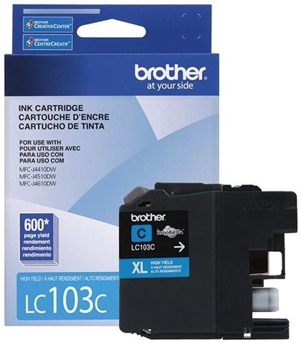 Cartucho Brother Cyan Lc103c Para Rendimiento De 600 Impresi