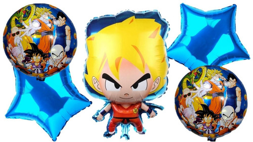 Balão Festa Do Dragon Ball Z Com Goku Cabelo Amarelo