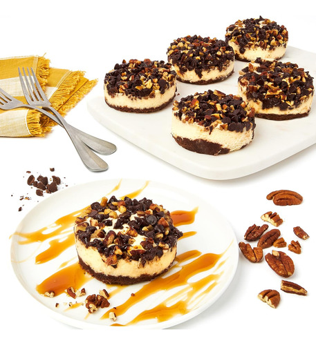 David's Cookies Turtle Chocolate Pecan Mini Cheesecakes - 6