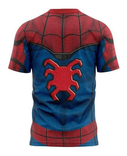 Imagem 2 de 7 de Camiseta Infantil - Traje Homem Aranha Ha Tecido - Dryfit