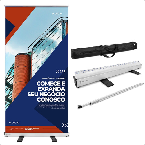 Kit 2 Porta Banner Roll-up Banner Estrutura 85x200cm Case