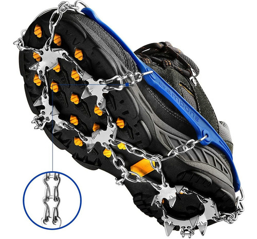 Crampones Con Clavos Inox. Para Nieve O Hielo. Azul/talla M