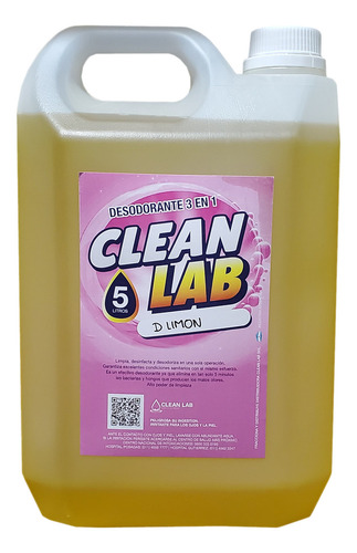 Clean Lab Desodorante Desinfectante Varias Fragancias Pack X 4 Unidades De 5 Litros