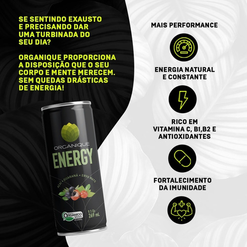 Imagem 6 de 6 de Kit 12 Latas - Energético Orgânico - Pure Energy - Organique