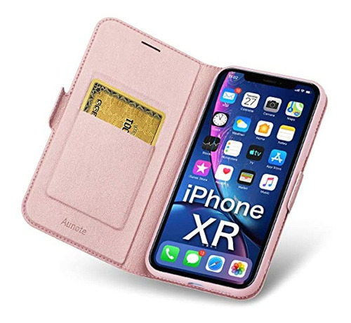 Funda Con Tapa Para iPhone Con Tarjetero, Cierre Magnético