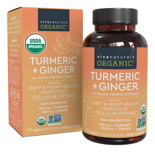 Suplemento Organico De Curcuma Y Jengibre, Curcumina De Curc