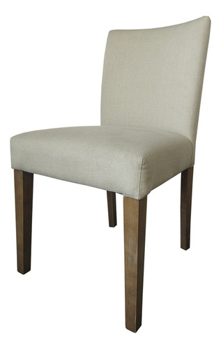 Set 2 Sillas Sillones Minimalista Comedor Tela Beige Estructura de la silla Madera