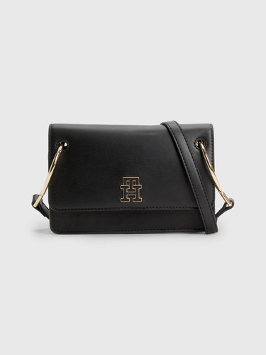 Bolso Cruzado Con Monograma Negro Tommy Hilfiger