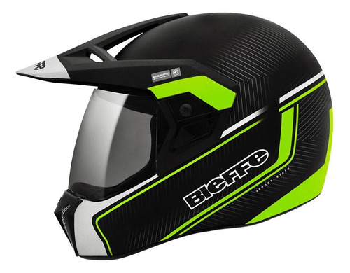 Capacete para moto  integral Bieffe  3 Sport  verde stato tamanho 61 