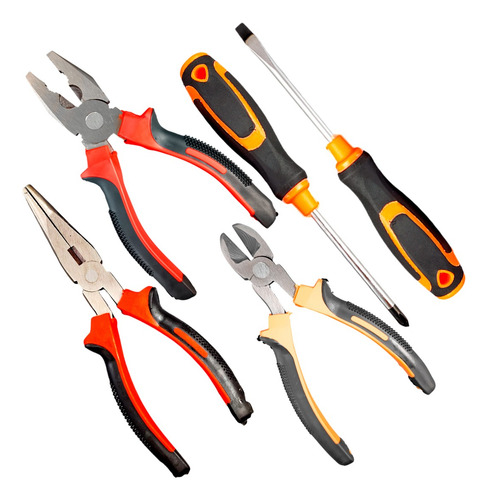 Kit Herramientas Manuales Pinzas Destornilladores Hogar Bz3