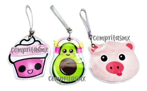 Monedero Plastificado Pvc Forma Y Correa Gato Pig Aguacate 