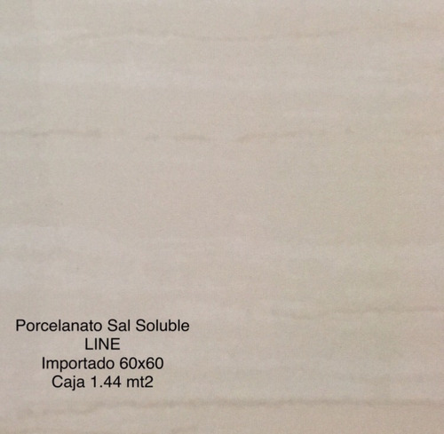 Porcelanato Crema Line 60x60 Sal Soluble Imp - Caja 1.44 Mt2