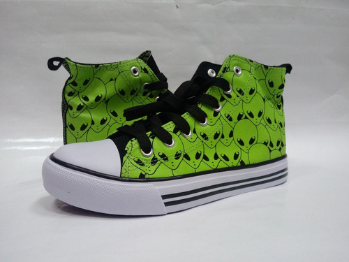 Zapatos De Mujer Hot Topic Green Alien Hi-top Sneakers