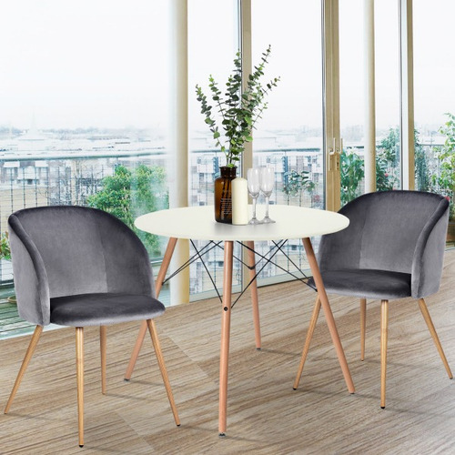 Imagen 8 de 8 de Set De 2 Sillones Silla De Comedor Velvet Terciopelo Ynez Gr