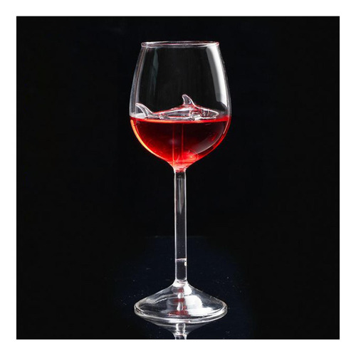 Juego De 4 Copas De Vino De Tiburón Transparente De 300 Ml P