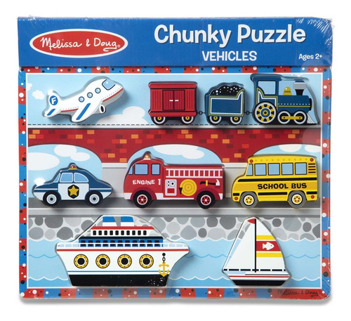 Rompecabezas Melissa & Doug Chunky Puzzle Vechicles Edad 2