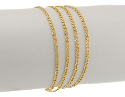 Colar Feminino Ouro 18k Maciço Grumet Diamantada 2.2 45 Cm