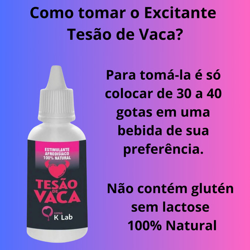 Energético Afrodisíaco Tesão De Vaca 20ml K Lab