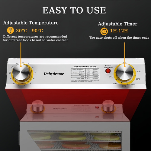 Deshidratador Eléctrico 18 Bandejas Alimento Fruta Carnes