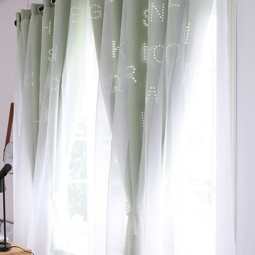 Cortina Opaca De Doble Capa Para Ventana De Dormitorio